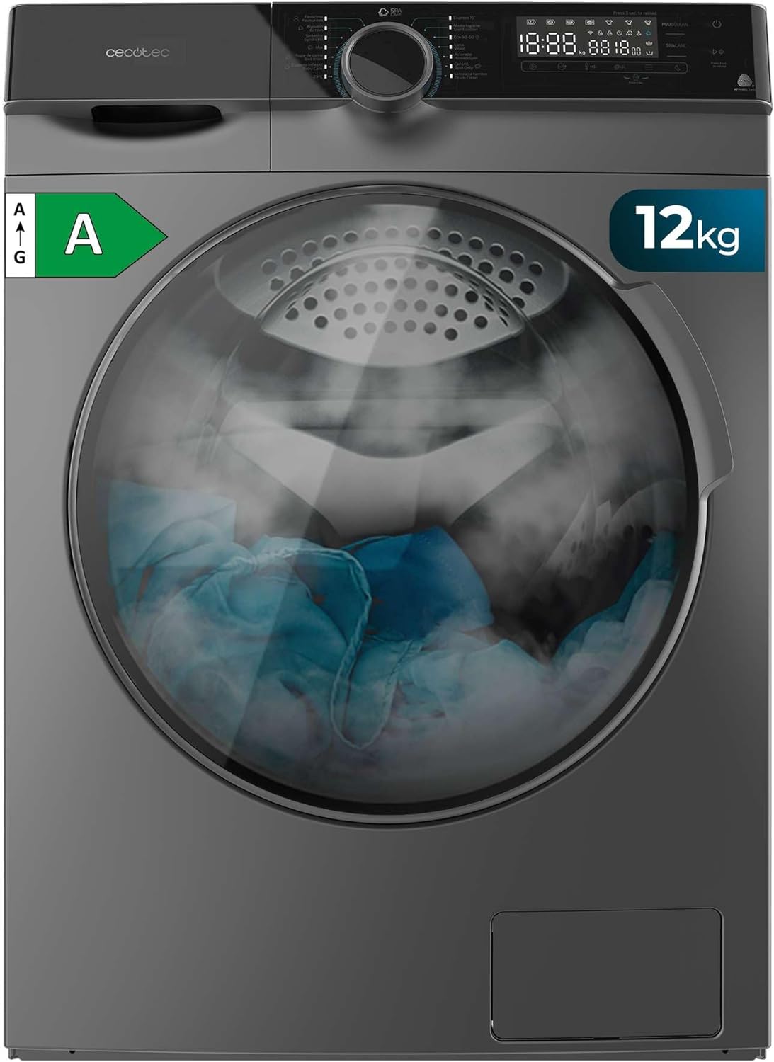 Cecotec Lavadora 8 Kg Carga Frontal Bolero Dresscode 8500 Inverter A. 1900 W, 1400 rpm, Motor Inverter Plus, Bajo Consumo, 16 Programas, SteamMax, Delay Start, Blanco