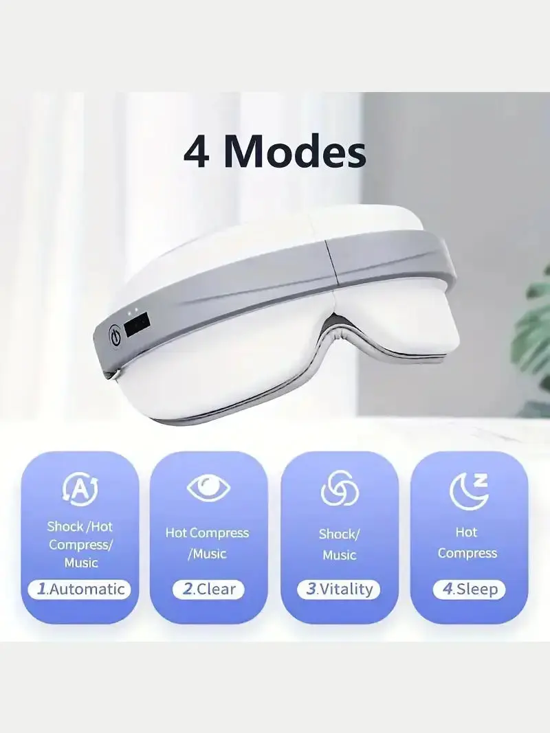 Eye Massager With Heat, BT Music Heated Eyeris 1 Massager With 4 Modes, Rechargeable Smart Eye Massager
