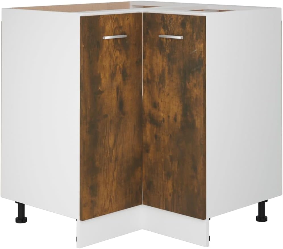 vidaXL Armoire à Micro-Ondes Placard Armoire de Rangement Meubles de Cuisine avec 4 Etagères Intérieur Maison Gris Béton 60x57x207 cm Aggloméré