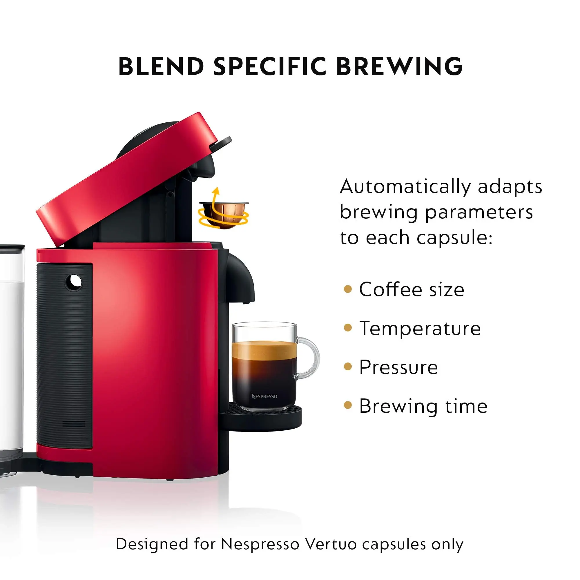 Nespresso Vertuo Plus Deluxe Coffee and Espresso Maker by De'Longhi, Matte Black