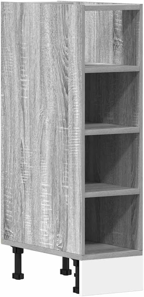 vidaXL Armoire à Micro-Ondes Placard Armoire de Rangement Meubles de Cuisine avec 4 Etagères Intérieur Maison Gris Béton 60x57x207 cm Aggloméré