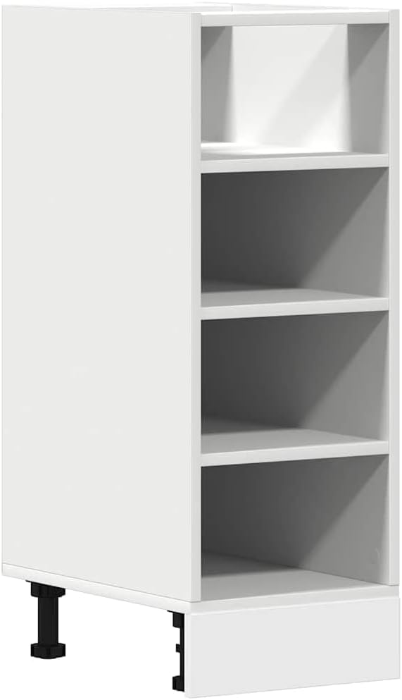 vidaXL Armoire à Micro-Ondes Placard Armoire de Rangement Meubles de Cuisine avec 4 Etagères Intérieur Maison Gris Béton 60x57x207 cm Aggloméré