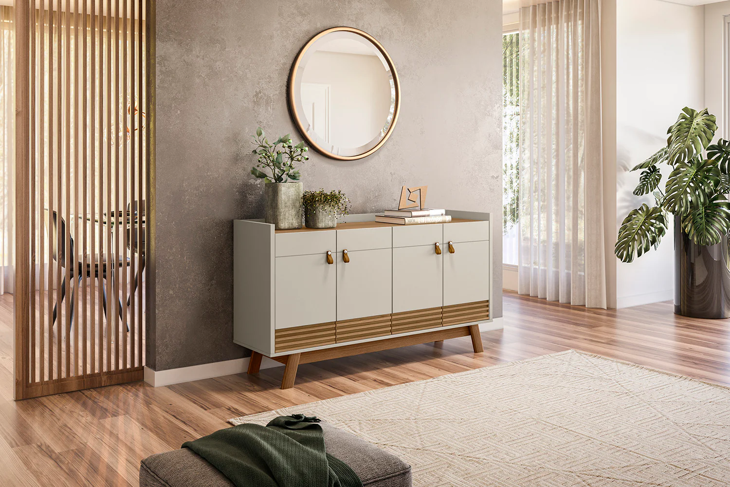 BUFFET TABLE ABRUZZO ALMOND OFF WHITE