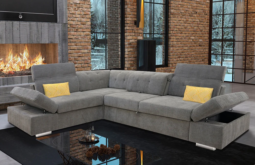 CANAPE MATTHEW ACV REV PANO-TISSU  GRIS -A89308