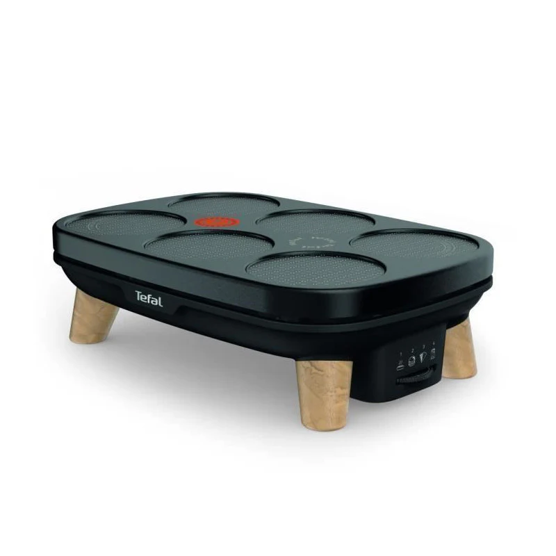 Py900d12 Gourmet Crepiere Deux Plaques Amovibles Antiadhesives Temperature Reglable Multi Usage Crepes, Galettes, Pancakes Tefal