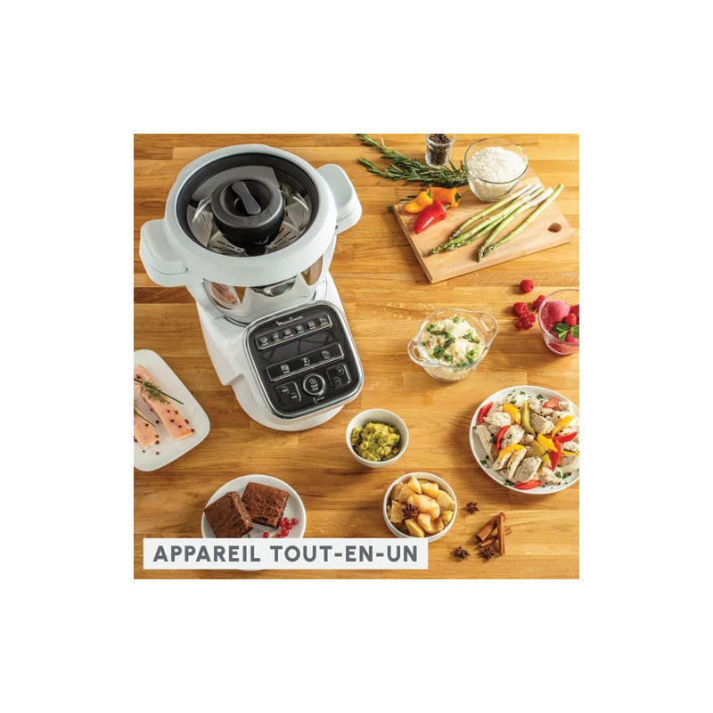 Robot Cuiseur Cuisine Companion Xl 4,5l 8-10pers 12 Prog 5acc Livre 300   - Hf80db10.g Moulinex