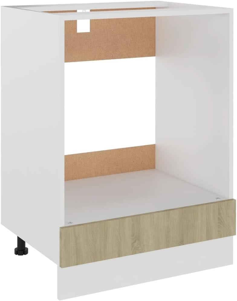 vidaXL Armoire à Micro-Ondes Placard Armoire de Rangement Meubles de Cuisine avec 4 Etagères Intérieur Maison Gris Béton 60x57x207 cm Aggloméré