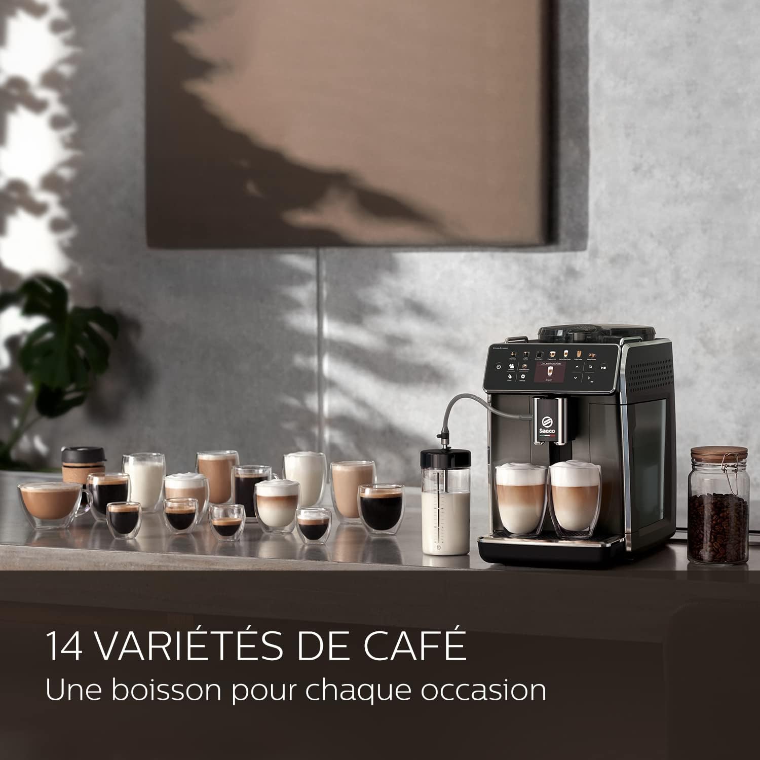 Saeco SM6580/10 Machine Espresso automatique - Noir brillant