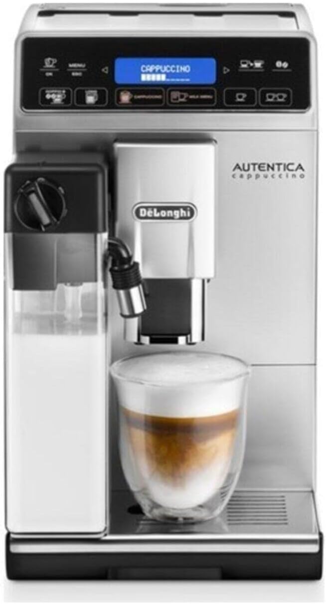 De'Longhi Autentica Machine expresso avec broyeur, technologie exclusive boissons lactées ETAM29.660.SB, 1.4L, Argent et Noir