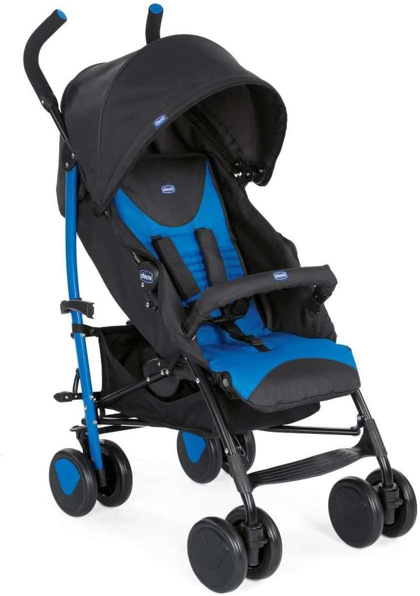 Chicco Echo Poussette Légère et Compact, Inclinable avec Arceau de Protection, Position Landau, Pliage Parapluie, Canopy Ajustable - de la Naissance à 22 Kg - Rouge