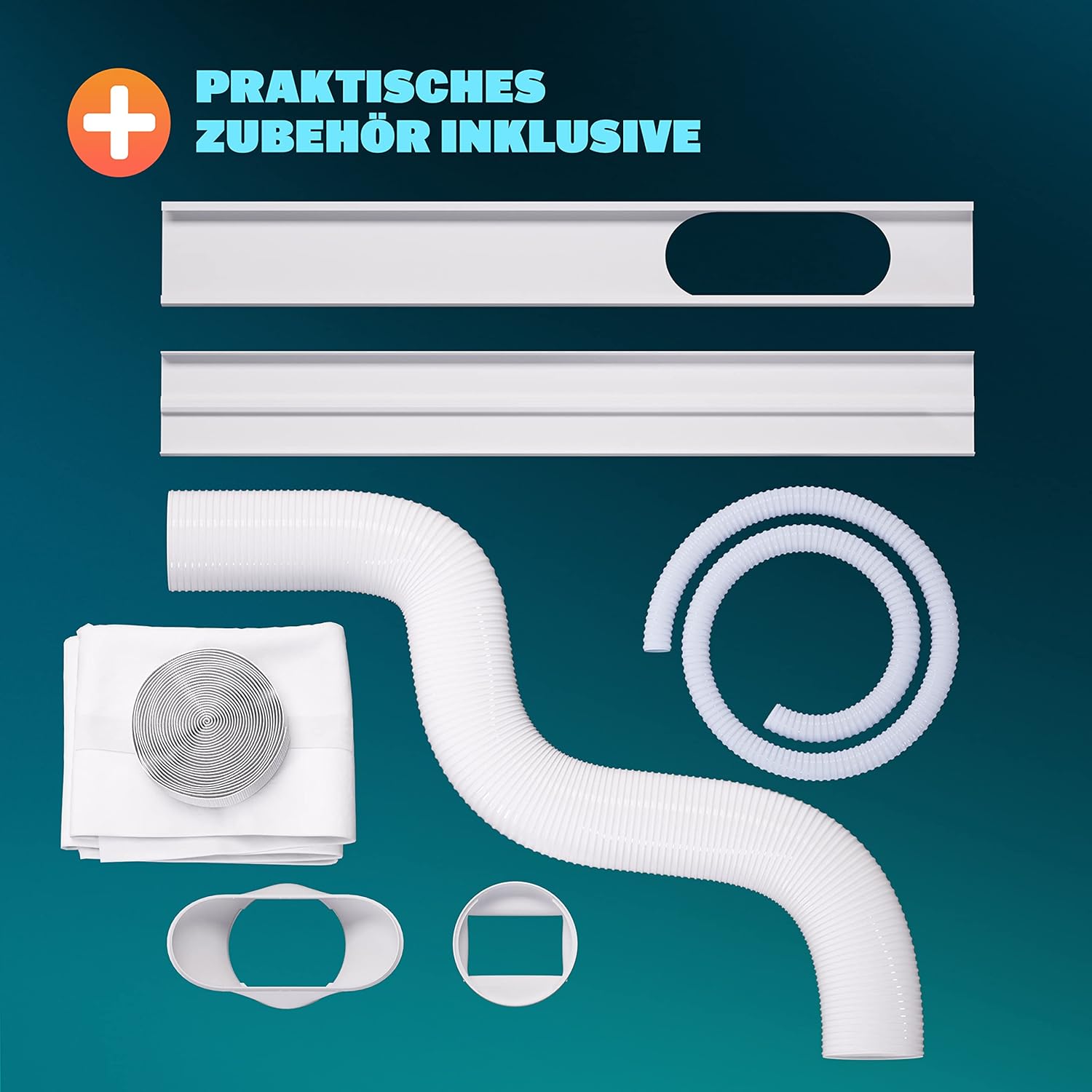 Monzana® Climatiseur Mobile MZKA2000 Tuyau d'évacuation 7000 BTU 4en1 750W 24h Timer Déshumidificateur Kit volet Roulant