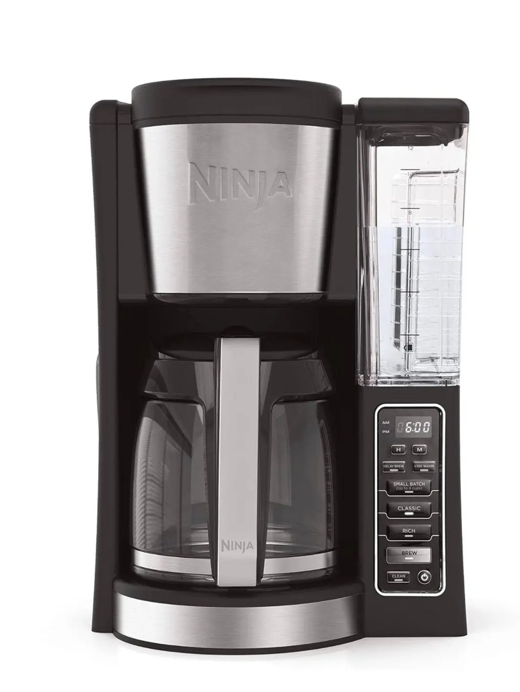 Ninja 12-Cup Programmable Coffee Maker with Classic and Rich Brews, 60 oz. Water Reservoir, and Thermal Flavor Extraction (CE201), Black/Stainless Steel