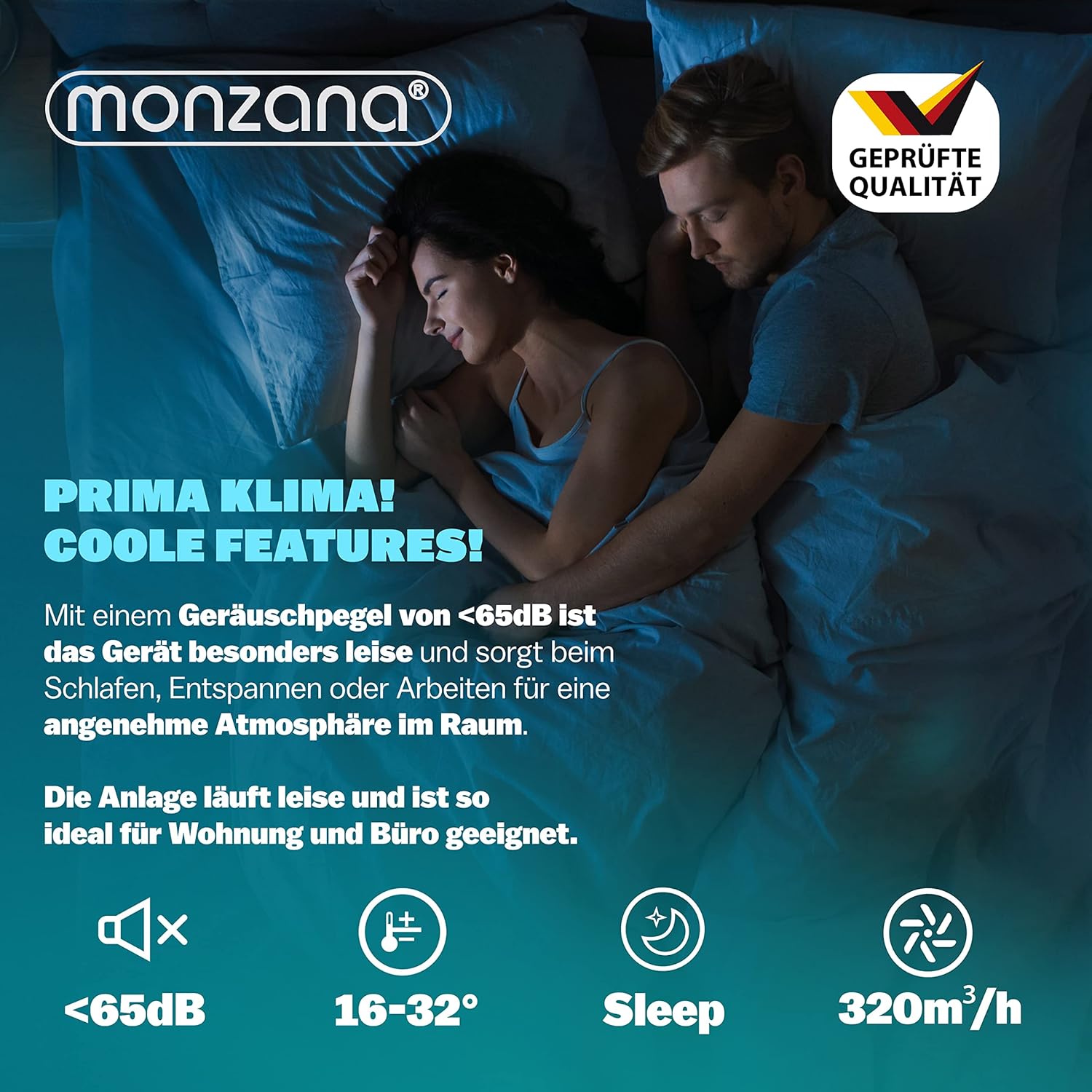 Monzana® Climatiseur Mobile MZKA2000 Tuyau d'évacuation 7000 BTU 4en1 750W 24h Timer Déshumidificateur Kit volet Roulant