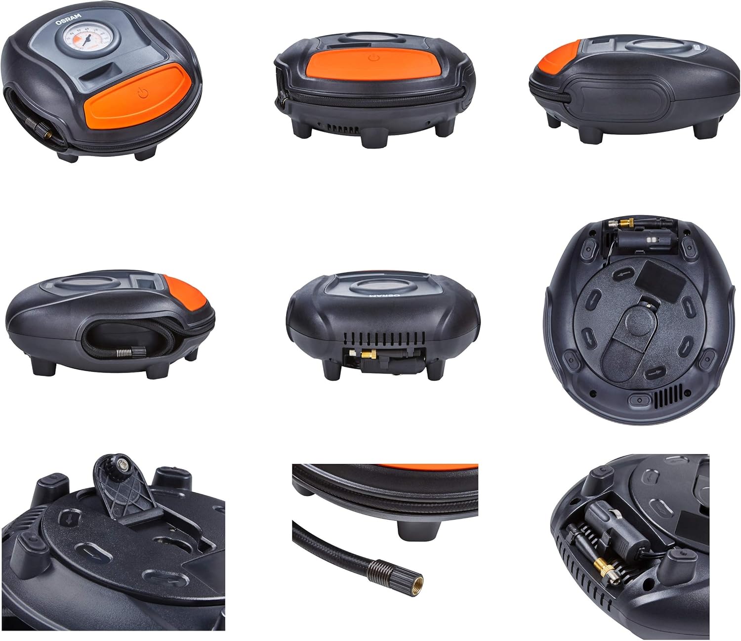 OSRAM TYREinflate Connect 650, compresseur de pneu numérique avec arrêt automatique et lumière LED, compresseur portable 12V pour pneus de voiture, connexion électrique via allume-cigare