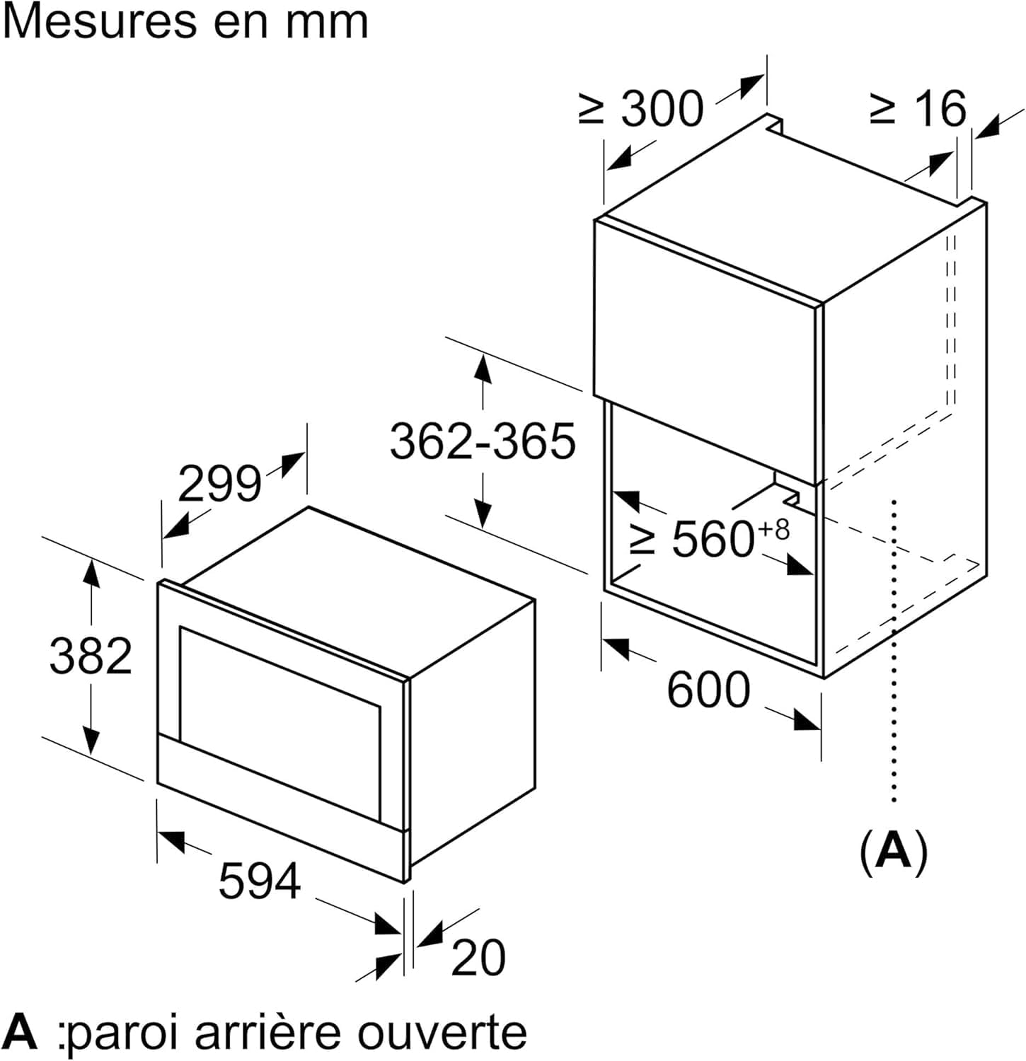 Bosch BFL634GS1 - Série 8 - Micro-ondes intégrable - 60 x 38 cm - 21 litres - Inox