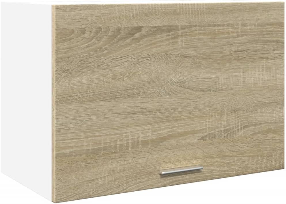 vidaXL Armoire à Micro-Ondes Placard Armoire de Rangement Meubles de Cuisine avec 4 Etagères Intérieur Maison Gris Béton 60x57x207 cm Aggloméré