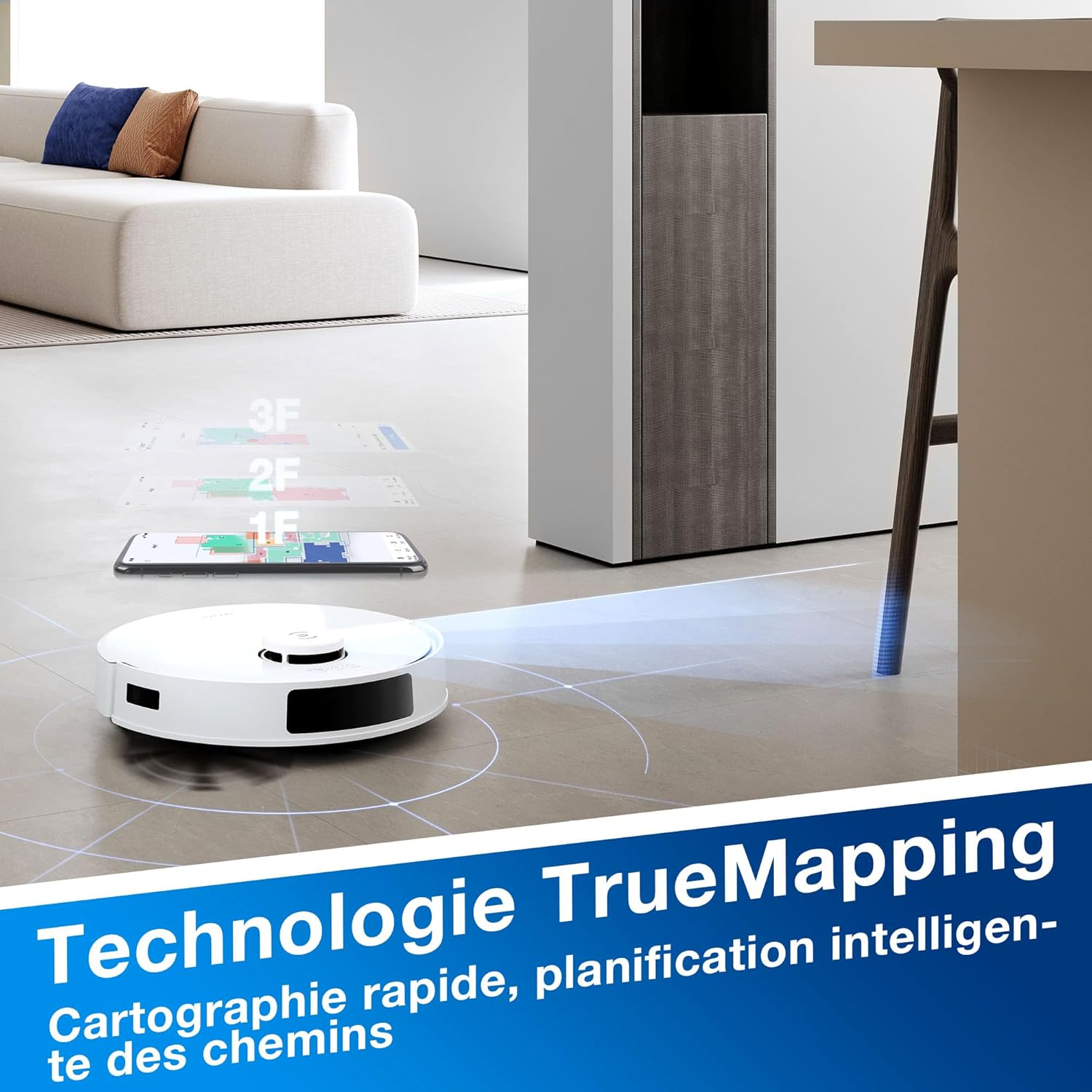 ECOVACS Aspirateur Robot DEEBOT N20 Plus, Robot Aspirateur Laveur 8000Pa avec vidange Automatique poussière, Nettoyage Autonome de 45 Jours, Batterie 300 Min, Anti-Tangle, Tapis et Poils d'animaux