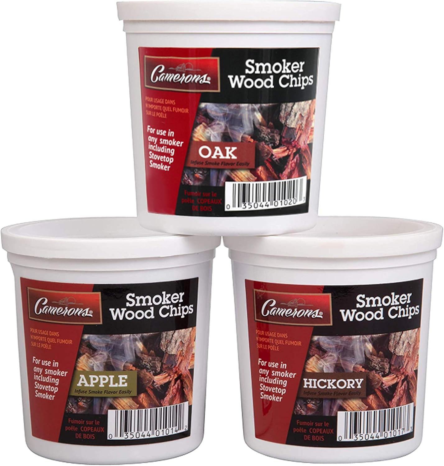 Camerons Fumoir pour cuisinière – Le fumoir Original en Acier Inoxydable avec 3 pintes de copeaux de Bois, CAM_SMKW3PTS_C31-CA