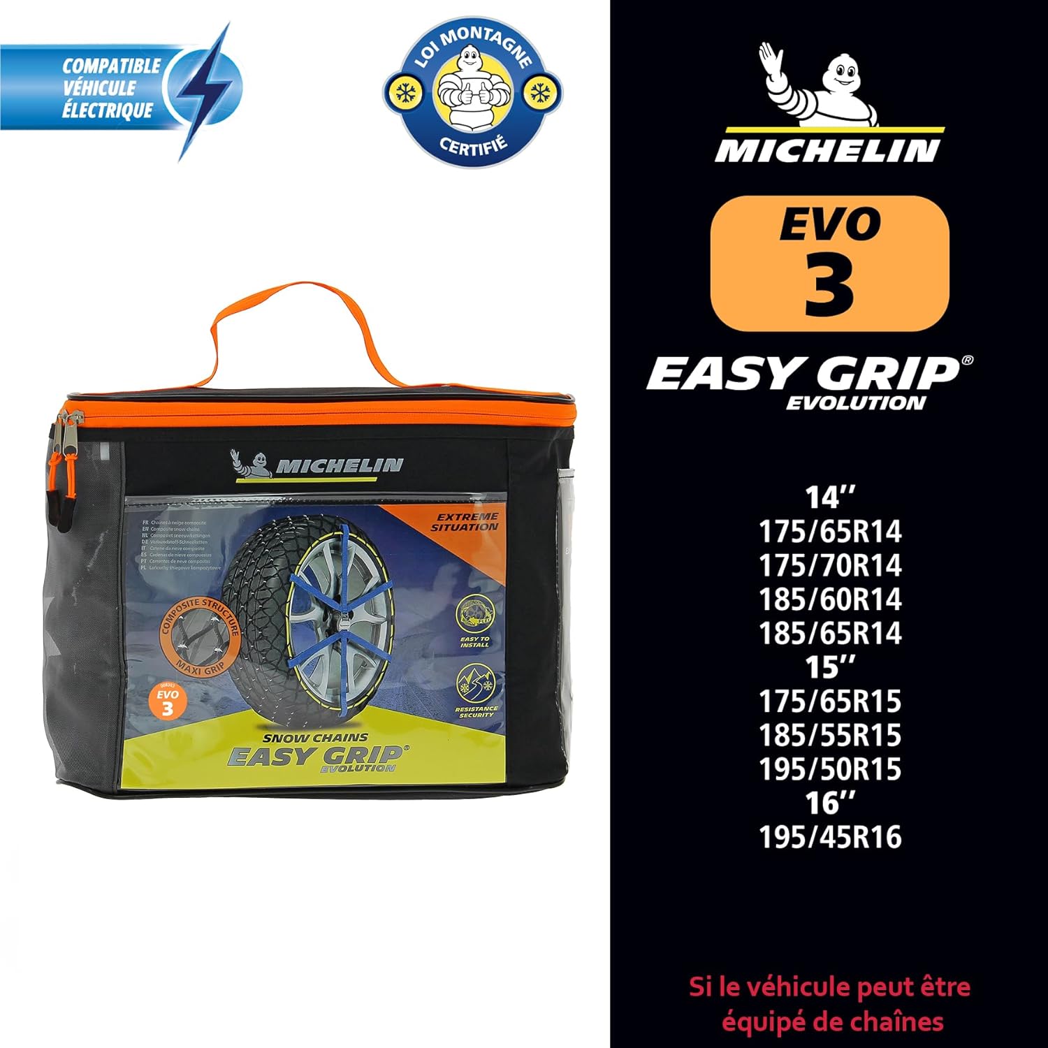 Michelin 008307 Easy Grip Evolution Chane à Neige Composite, EVO 7