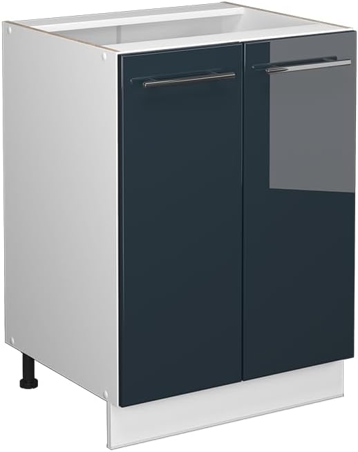 Vicco Meuble pour Four Fame-Line, Blanc Haute Brillance/Blanc, 60 cm avec étagères Ouvertes