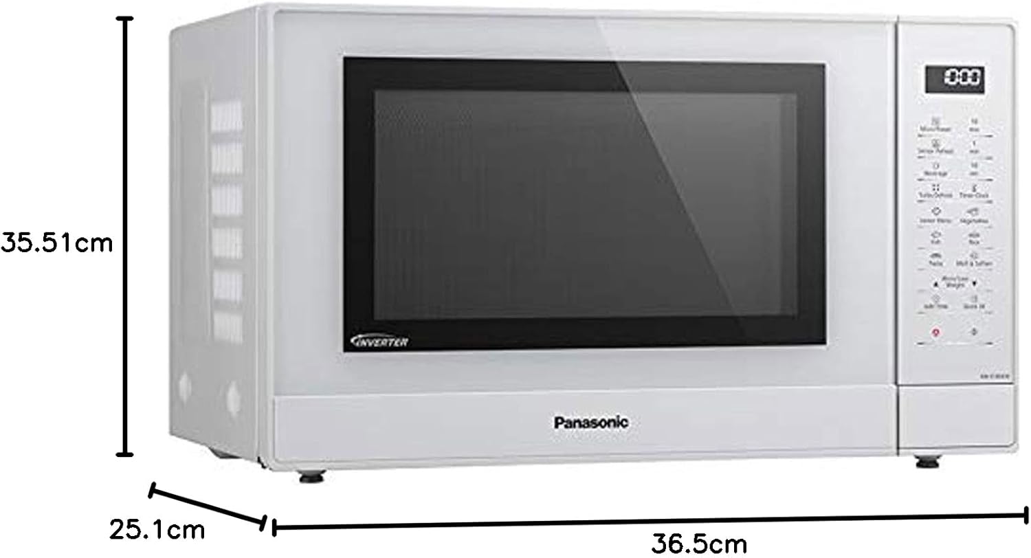 Panasonic NN-GT46KBSUG Four à Micro-ondes et Gril avec Plateau Tournant, 31 litres, Aacier Inoxydable, 1000 W, GrilL 1100 W, 24 Programmes Auto, Écran LCD, Capteur Genius, Menu Junior, Noir