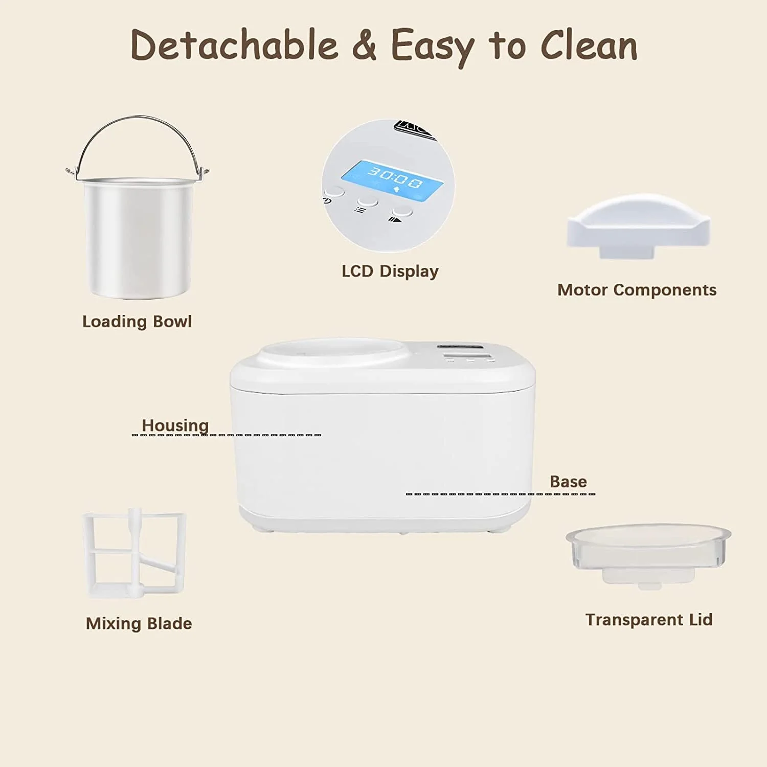 KUMIO 1.2-Quart Automatic Ice Cream Maker with Compressor