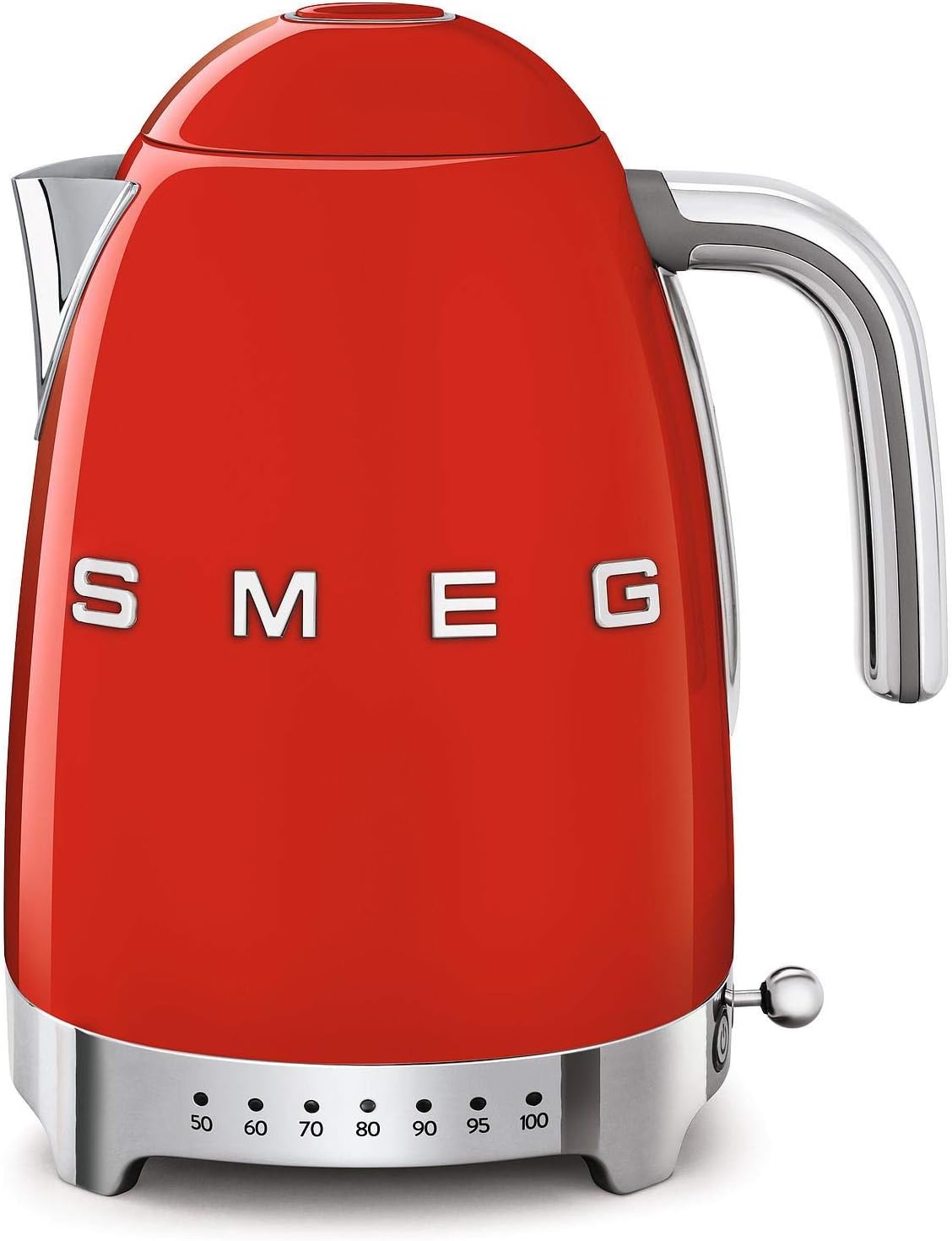 Smeg, Bouilloire à Température Variable KLF04RDEU 1,7 L, Plusieurs Température, Filtre Anticalcaire Lavable, Arrêt Automatique de Sécurité, Indicateur de Niveau d'Eau, Range Câble, 2400W, Rouge