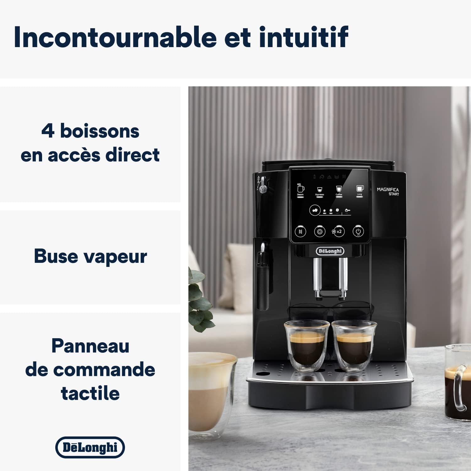 De'Longhi Magnifica S Smart Machine a Café Grain ECAM230.13.B, Machine Expresso et Cappuccino, 1.8L, 1450W, Noir [Exclusif Amazon]