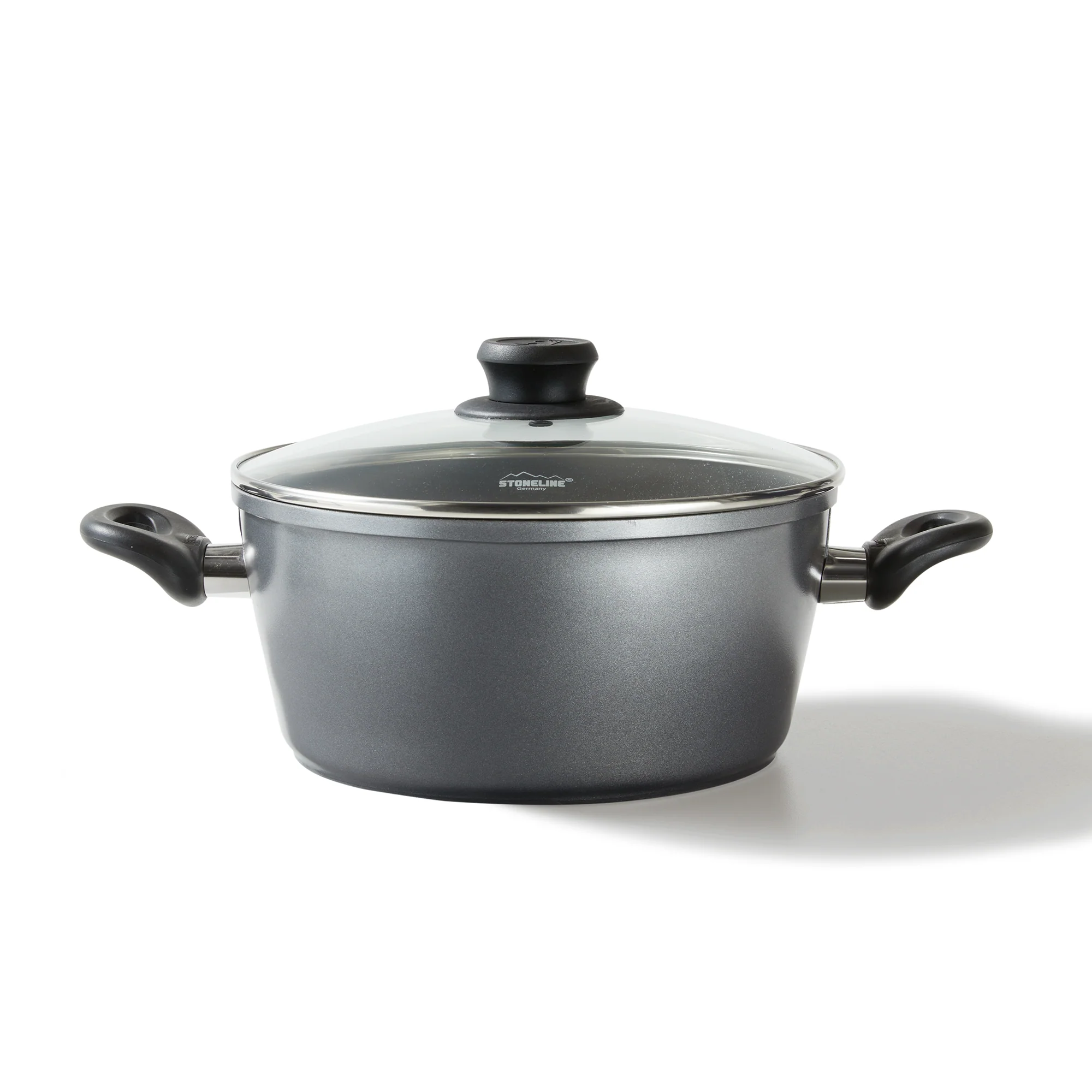 Faitout 28 cm, avec couvercle en verre Stoneline