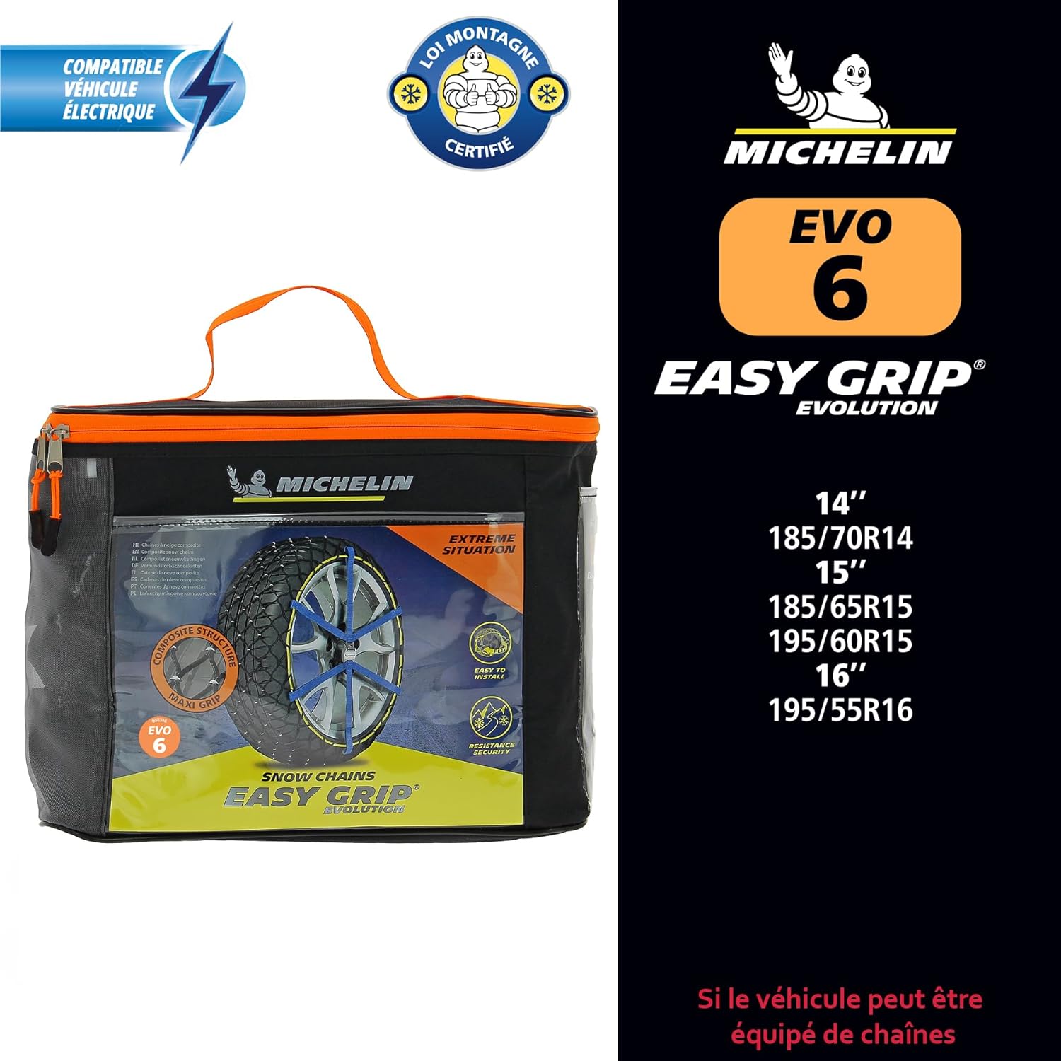 Michelin 008307 Easy Grip Evolution Chane à Neige Composite, EVO 7