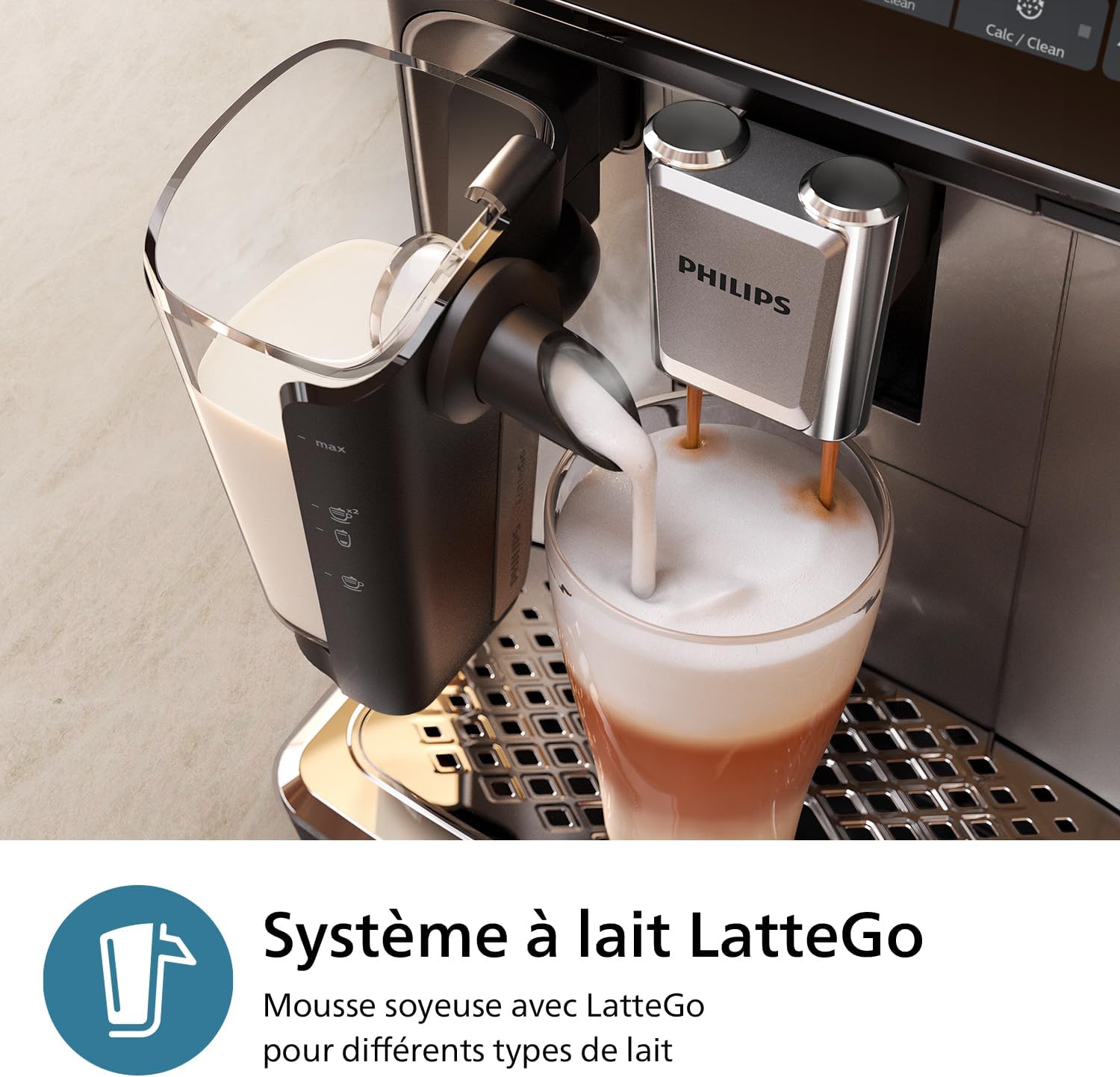 Philips Série 2200 Machine Expresso Automatique - 2 Boissons, Mousseur à Lait Classique, Écran Tactile, Broyeur Céramique, Aroma Seal, Noir Mat (EP2220/10)