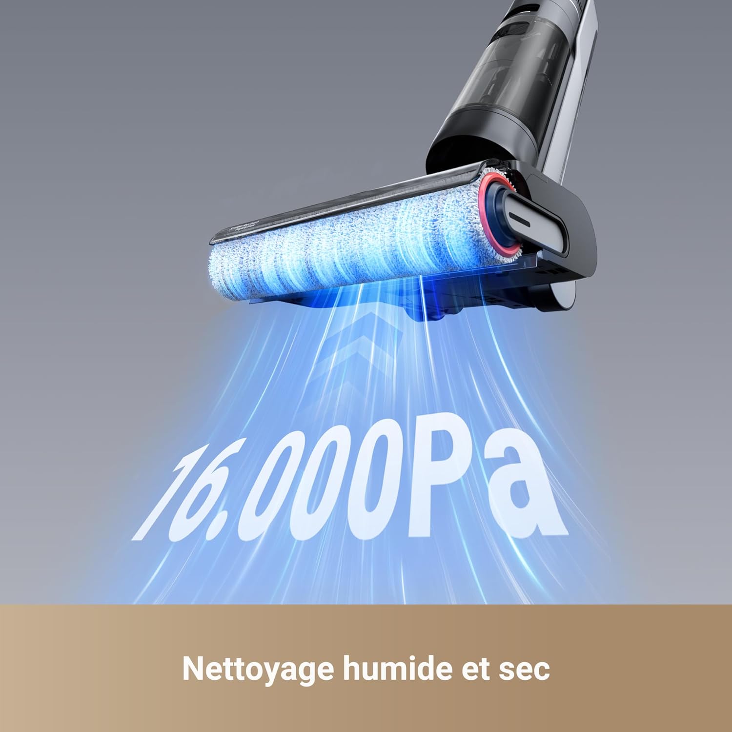 DREAME H12 Pro Ultra Aspirateur Eau et poussière, Lavage 60 °C, Séchage 30 Min, Nettoyage Auto Double Rotation avec Racleur Résistant, Aspiration 16 kPa, Brosse 2 Bords, Détection Intelligents