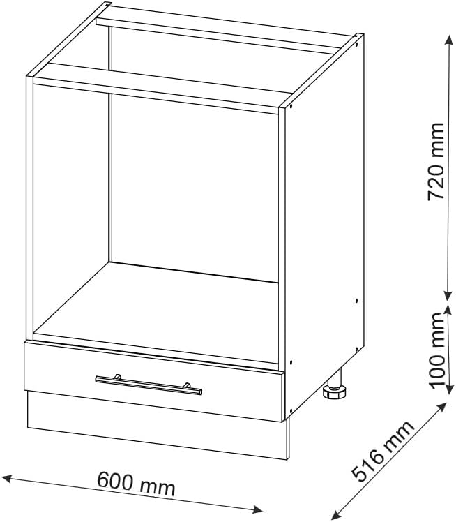 Vicco Meuble pour Four Fame-Line, Blanc Haute Brillance/Blanc, 60 cm avec étagères Ouvertes