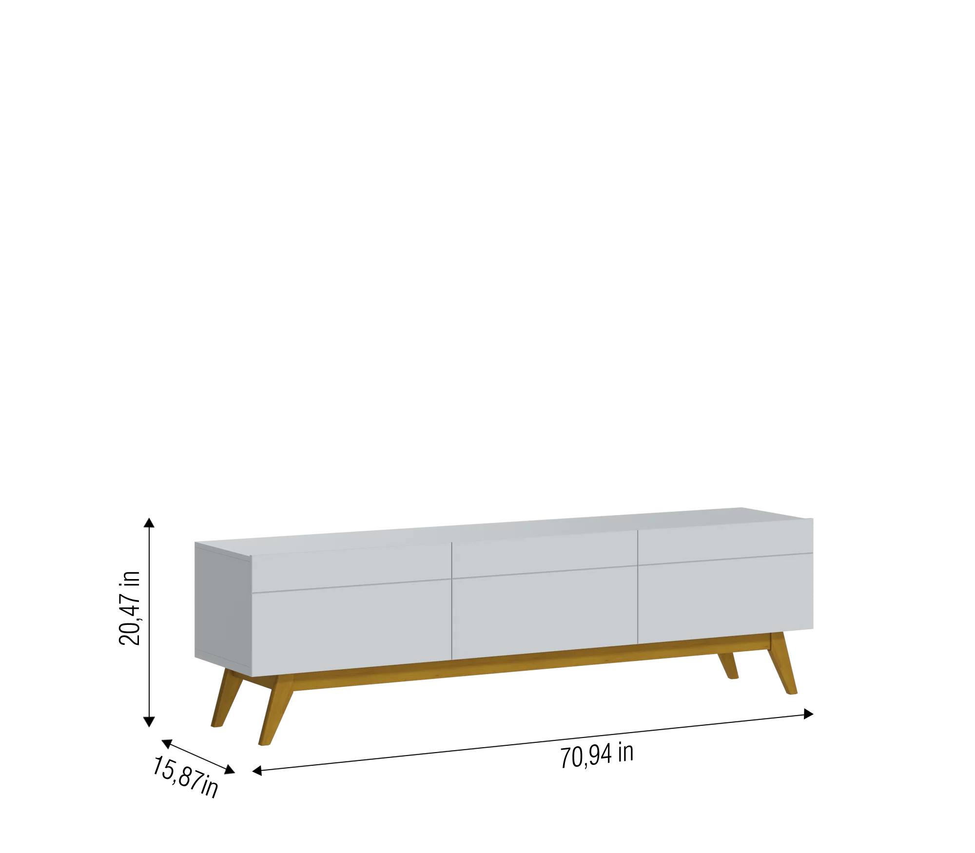 MEUBLE TV  CLASSIC 3G 2.6 BRANCO ACETINADO 1129