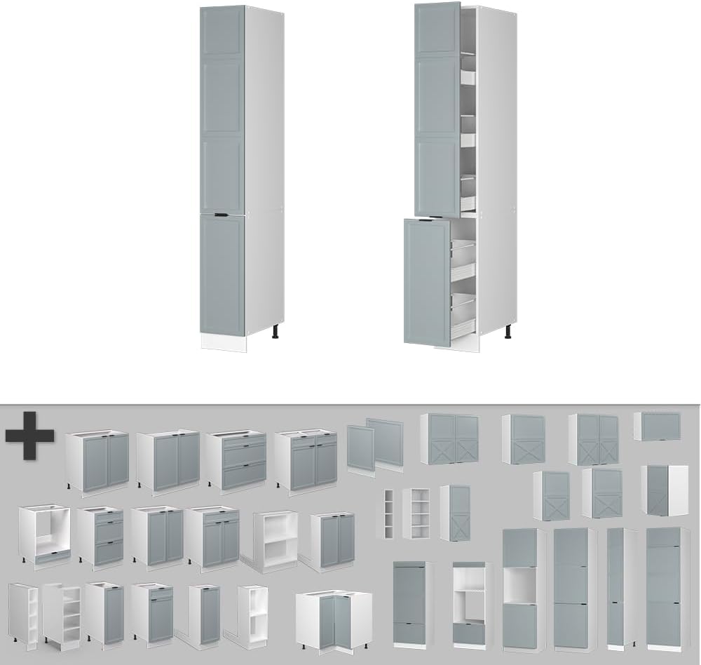 Vicco Meuble pour Four Fame-Line, Blanc Haute Brillance/Blanc, 60 cm avec étagères Ouvertes