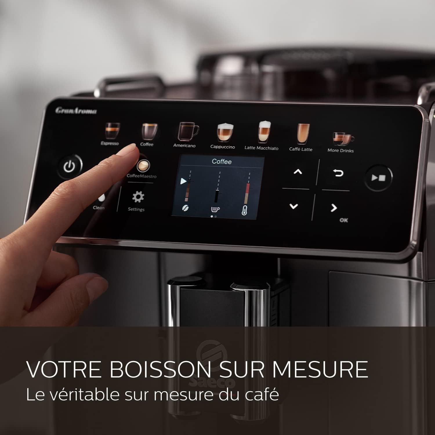 Saeco SM6580/10 Machine Espresso automatique - Noir brillant