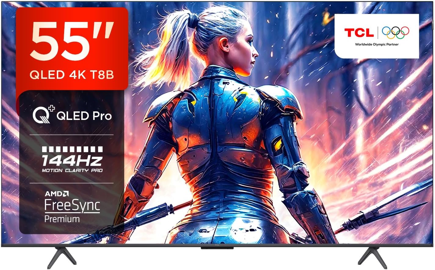 TCL TV QLED 4K 139 cm 55T8B - QLED Pro - 144Hz - Google TV