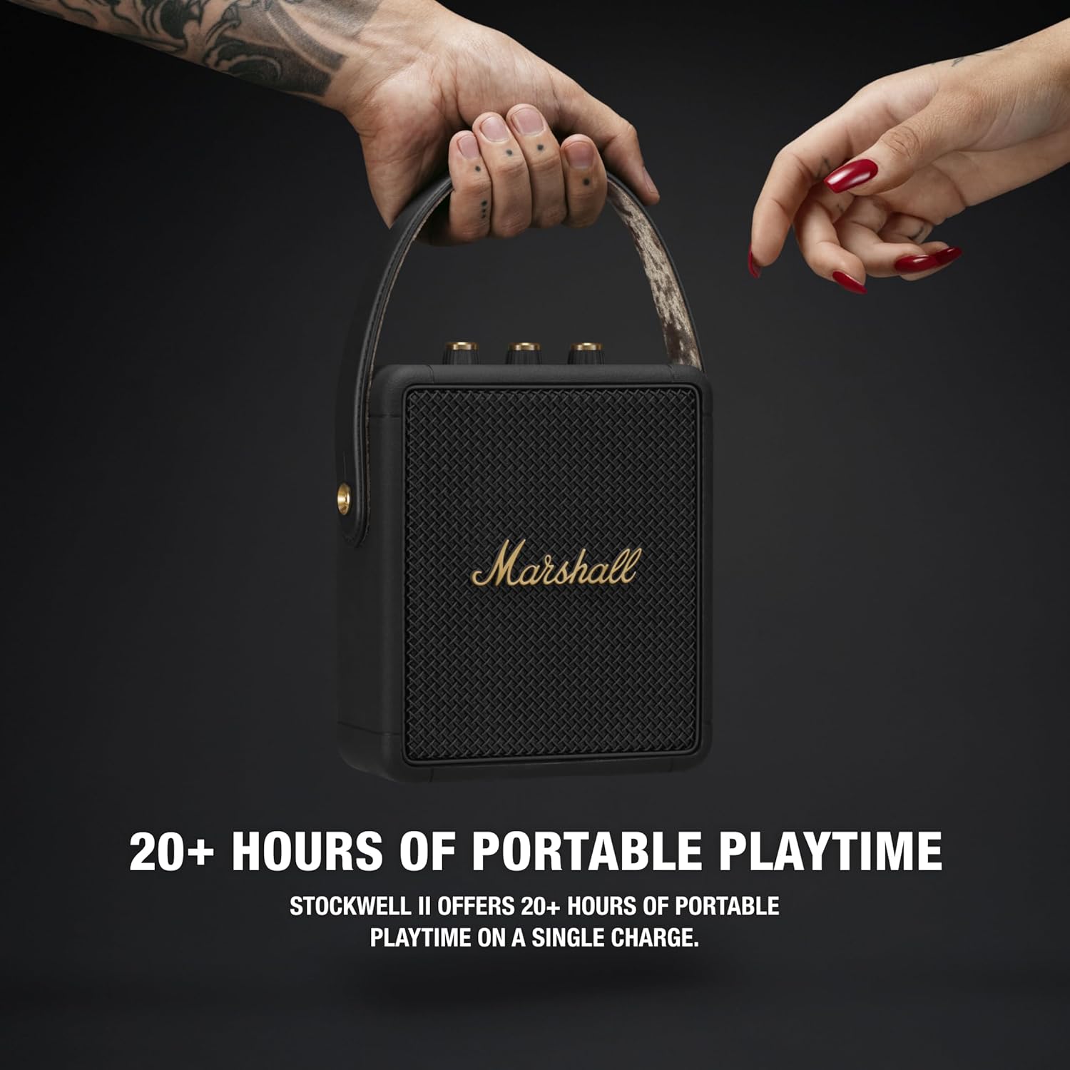 Marshall Stockwell II Enceinte Bluetooth Portatif - Noir et Laiton[Exclusif Amazon]
