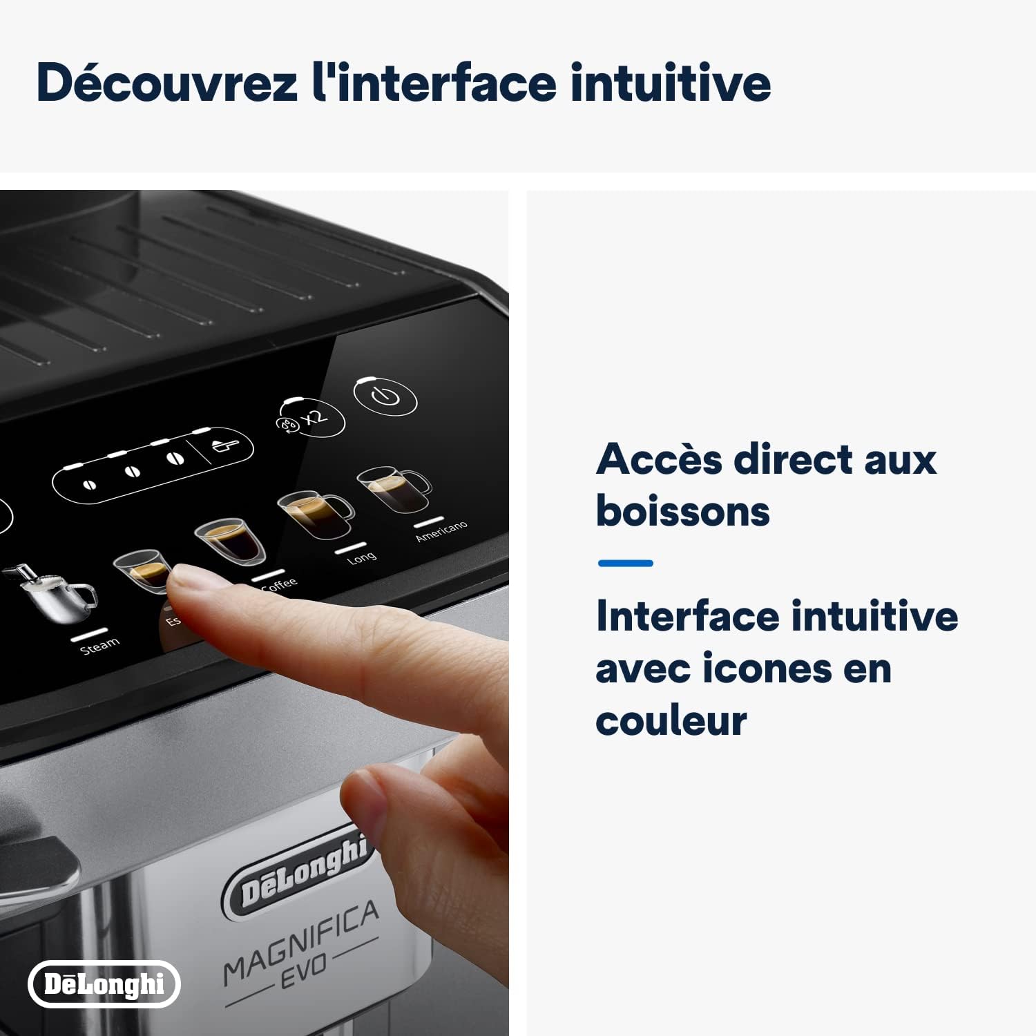 De'Longhi Magnifica Evo Machine a Café Grain ECAM292.33.SB, Machine Expresso et Cappucino, Argent [Exclusif Amazon], Cafè