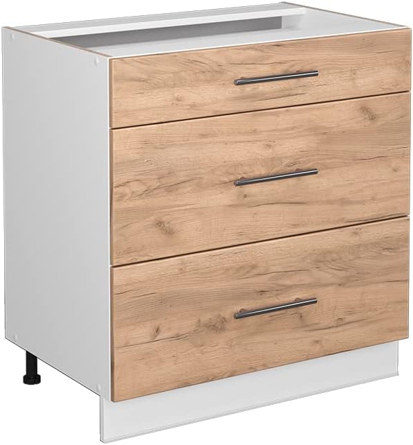 Vicco Meuble pour Four Fame-Line, Blanc Haute Brillance/Blanc, 60 cm avec étagères Ouvertes