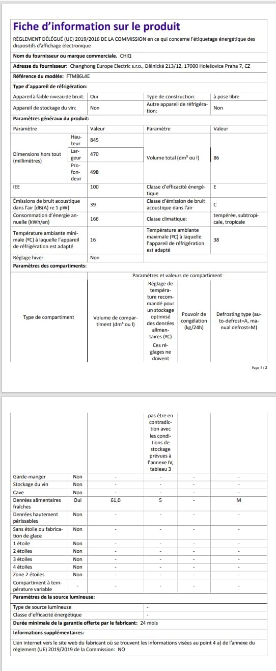 CHIQ Réfrigérateur autoportant 317L à Inverter, 322 l, sans givre, flux d'air multiple, congélation rapide, électronique tactile, compresseur avec garantie de 12 ans, efficacité améliorée, noir