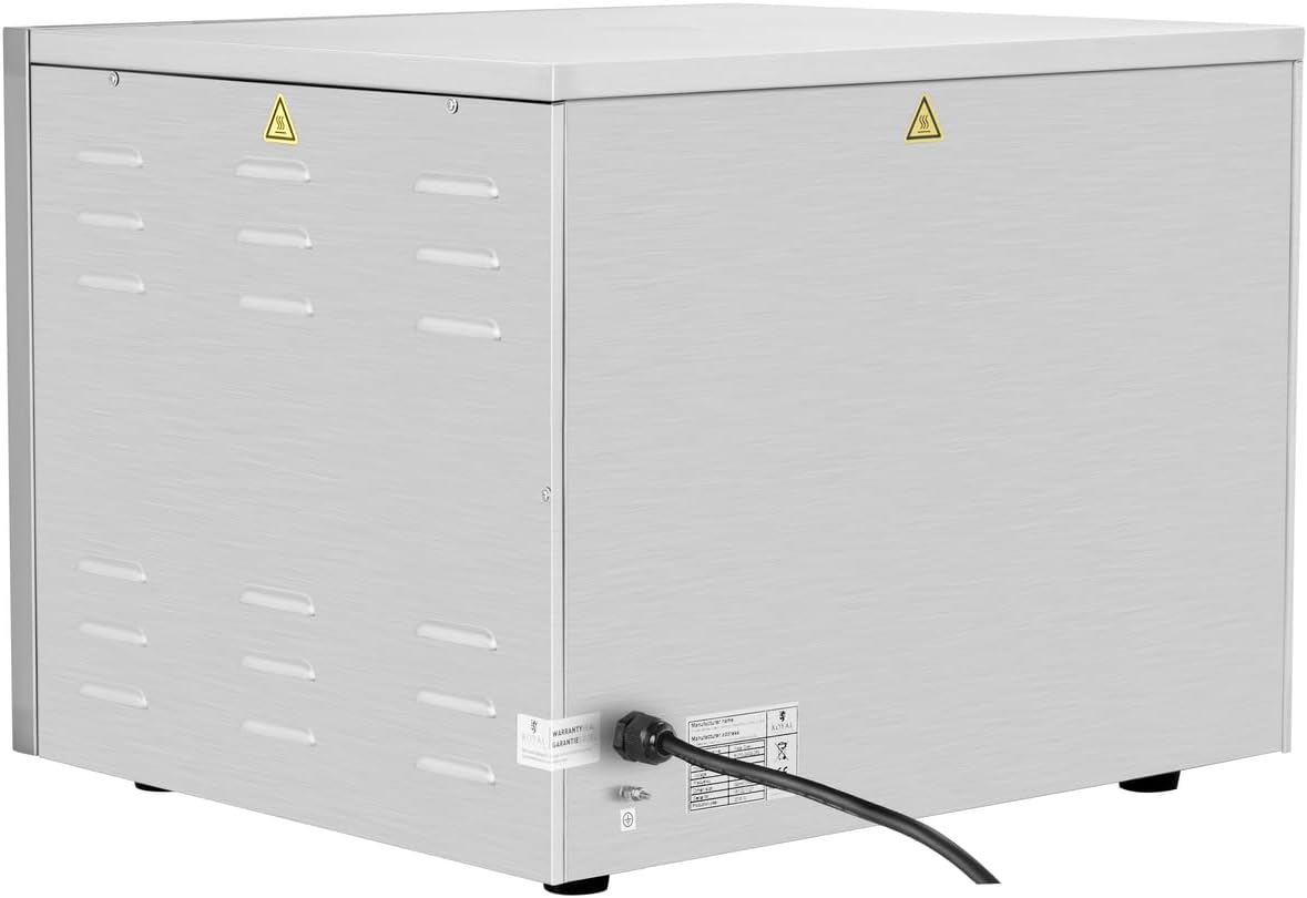 Royal Catering Four à Pizza Electrique RCPO-3000-2PS-1 (2 chambres de cuisson, chaleur réglable séparément, 2 base en chamotte 40x40x1,5cm, fonction minuterie jusqu'à 120 min)