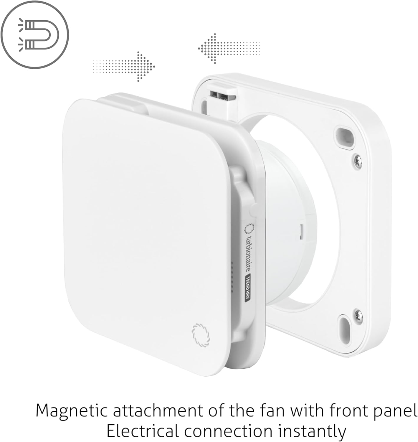 Turbionaire Trend HRV Unite de VMC Décentralisée, Récupérateur de Chaleur Céramique, Capteur d'Humidité, Télécommande, Minuterie, 8 Vitesses, Flux d'Air Réversible, 100 mm, Blanc, Silenciuse