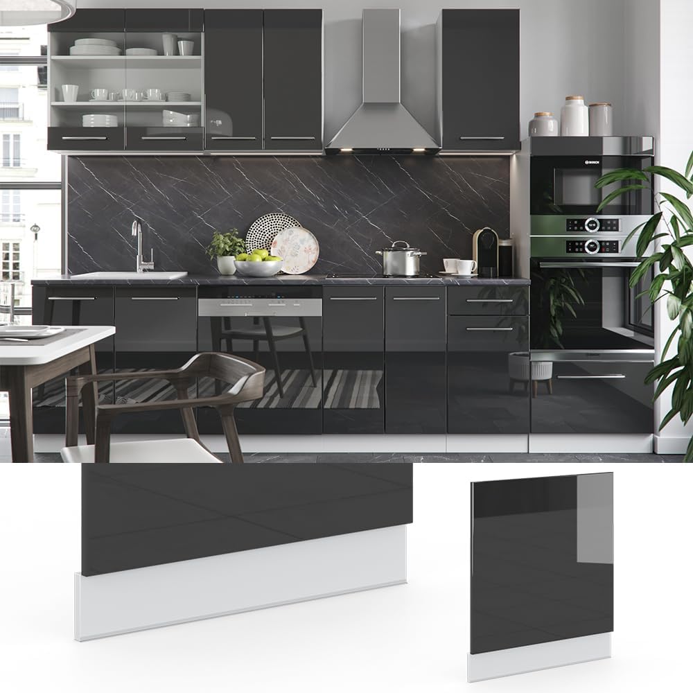 Vicco Meuble pour Four Fame-Line, Blanc Haute Brillance/Blanc, 60 cm avec étagères Ouvertes