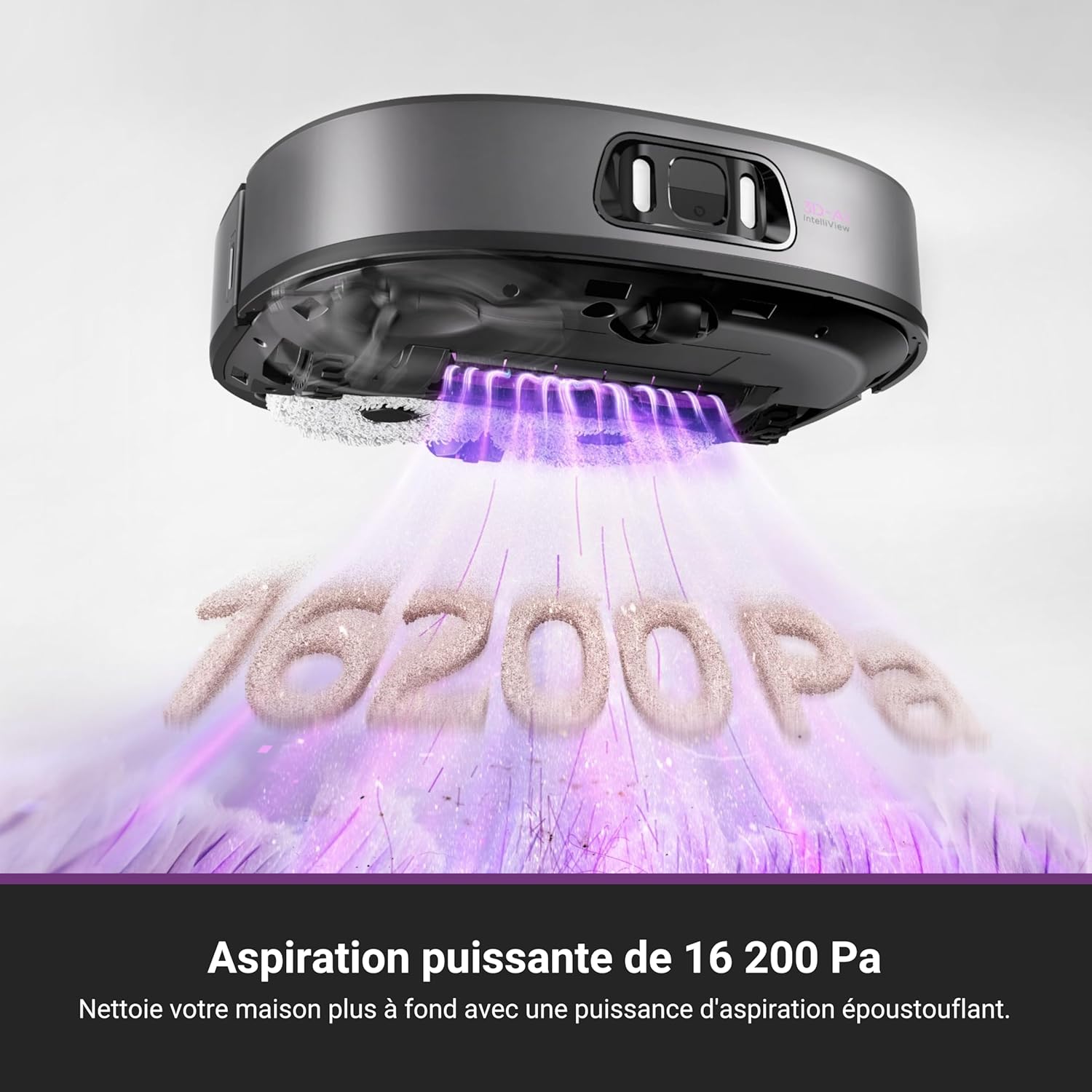 EUREKA J15 Pro Ultra Aspirateur Robot,Robot Aspirateur Laveur 16200 Pa,Nettoyage des Bords,Brosse Anti Enchevêtrement,Lavage de Serpillière à l'eau Chaude 75℃,Base autonettoyante