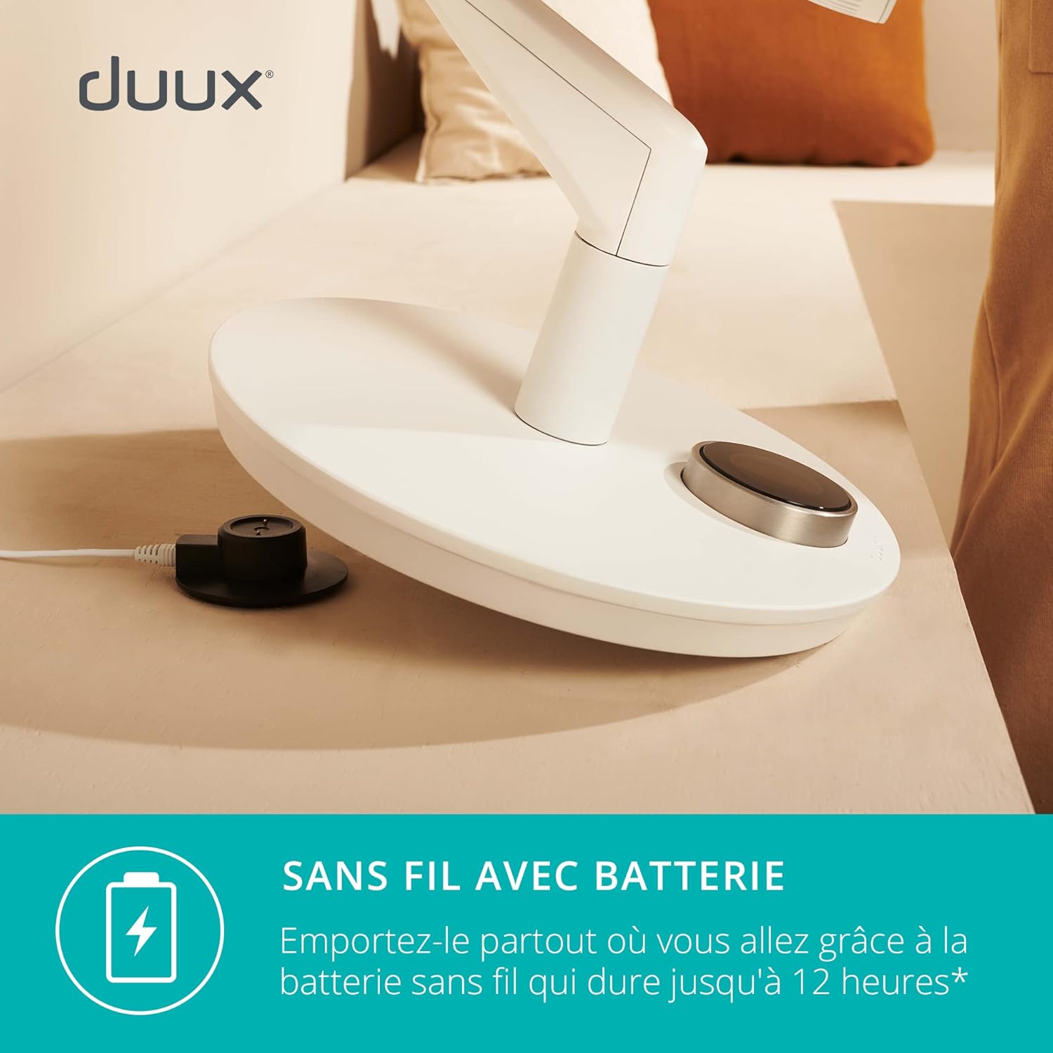 Duux whisper Flex Ultimate Blanc - Ventilateur sur pied - Ventilateur silencieux sur pied avec mode nuit et minuterie - Contrôle télécommande et smartphone - Batterie incluse