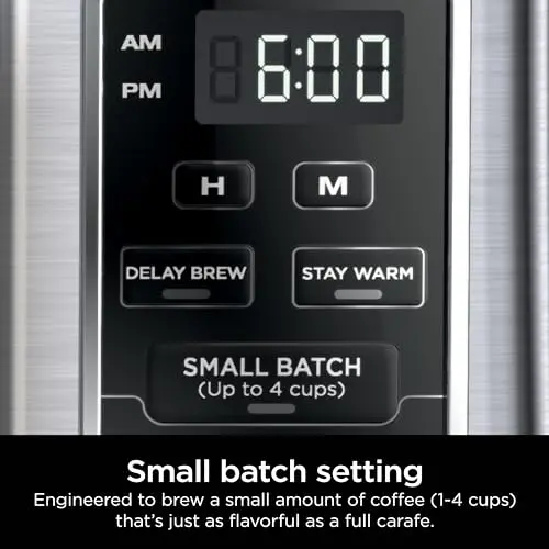 Ninja 12-Cup Programmable Coffee Brewer, 2 Brew Styles, Adjustable Warm Plate, 60oz Water Reservoir, Delay Brew - Black/Stainless Steel