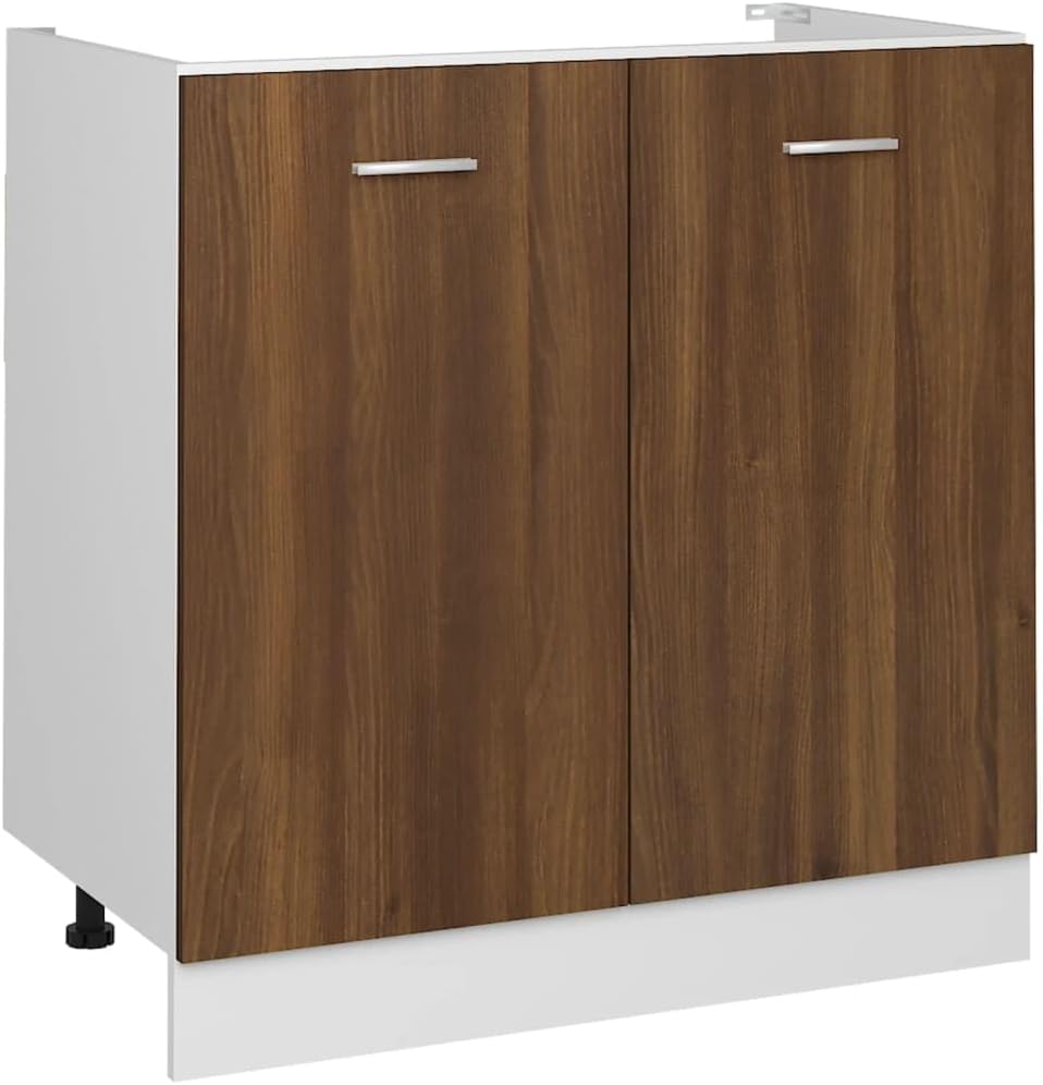 vidaXL Armoire à Micro-Ondes Placard Armoire de Rangement Meubles de Cuisine avec 4 Etagères Intérieur Maison Gris Béton 60x57x207 cm Aggloméré