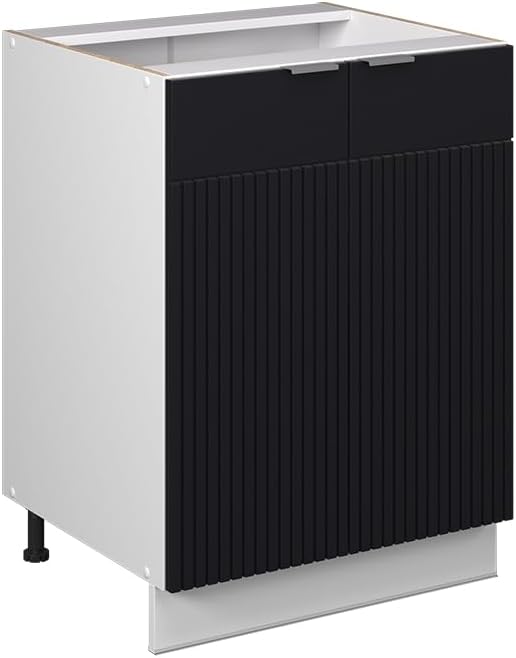 Vicco Meuble pour Four Fame-Line, Blanc Haute Brillance/Blanc, 60 cm avec étagères Ouvertes