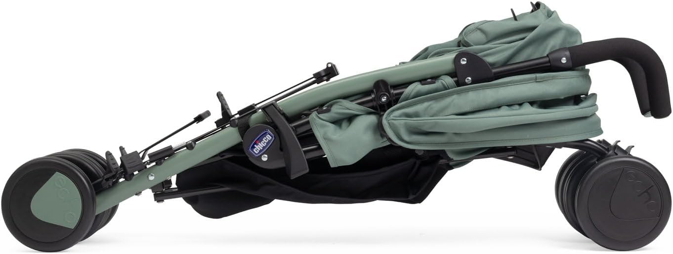 Chicco Echo Poussette Légère et Compact, Inclinable avec Arceau de Protection, Position Landau, Pliage Parapluie, Canopy Ajustable - de la Naissance à 22 Kg - Rouge